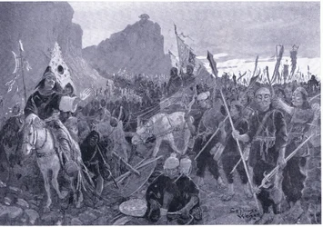 Soldats avec des mors dans la bouche 1000 av. J.-C.